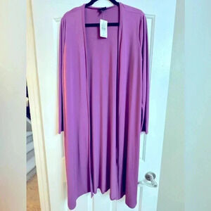 Boho Duster Open Cardigan Sweater Cover up Purple Teachercore Flowy Soft Comfy